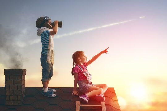 Kids with Binoculars — Three Dormers and Two Chimneys in Olathe, KS Kids with Binoculars — Three Dormers and Two Chimneys in Olathe, KS