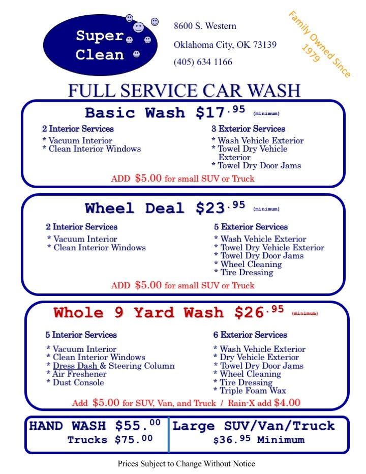 Full Service Car Wash Oklahoma City, OK Super Clean Full Service