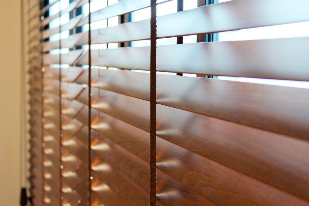 Brown Blinds Installed Indoors — Blinds in Bogangar, NSW