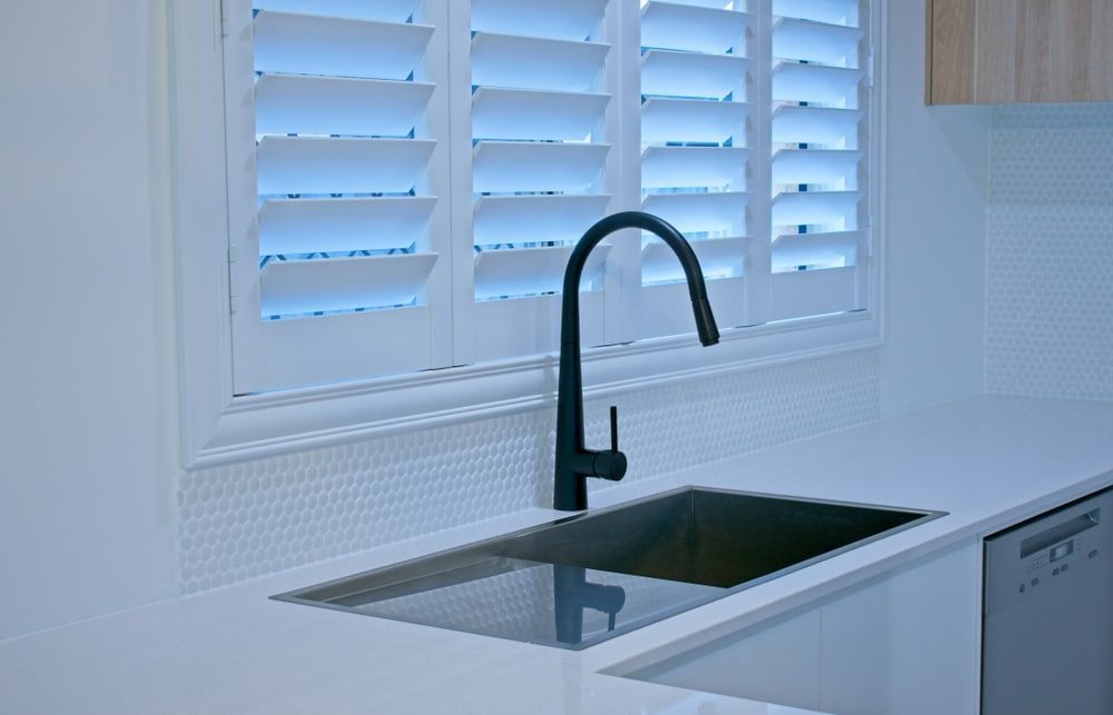 A Plantation Shutters In Kitchen — Blinds in Bogangar, NSW