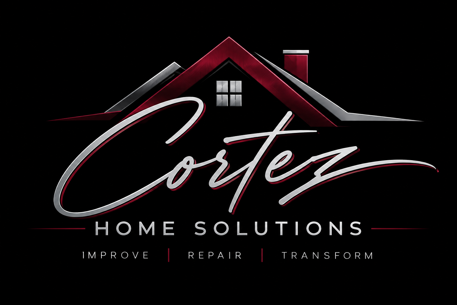 Logo for Cortez Home Solutions LLC, featuring a blue and orange house icon above the company name in blue text.