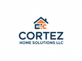 Logo for Cortez Home Solutions LLC, featuring a blue and orange house icon above the company name in blue text.