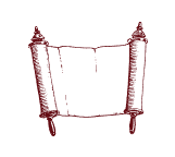 Un disegno di un rotolo della Torah su uno sfondo bianco.