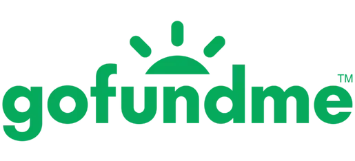 A green and white logo for gofundme tm