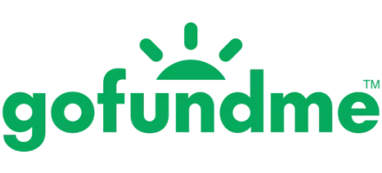 A green and white logo for gofundme tm