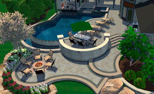 3D render hardscape design