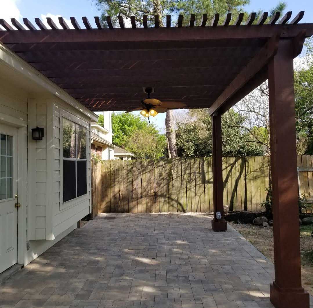 Paver pergola-style patio cover