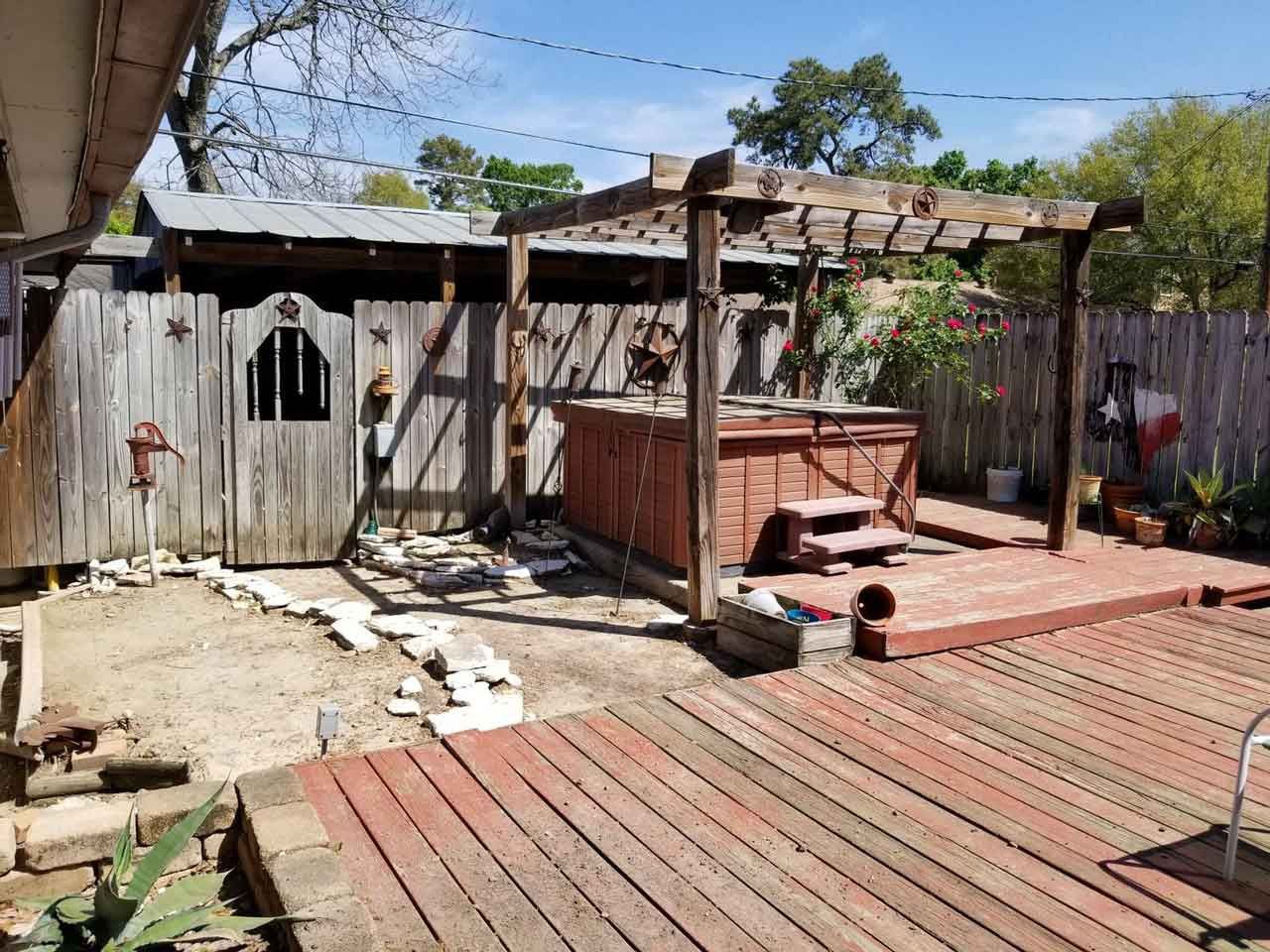 Pergola under construction