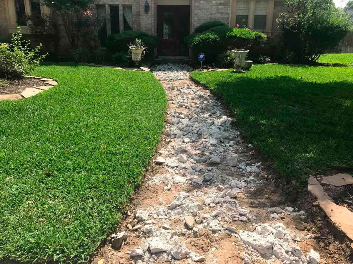 Site preparation for pathway