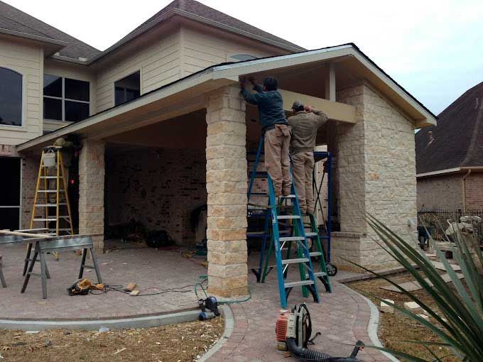 Covered patio built