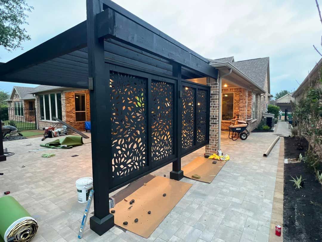 Pergola under construction
