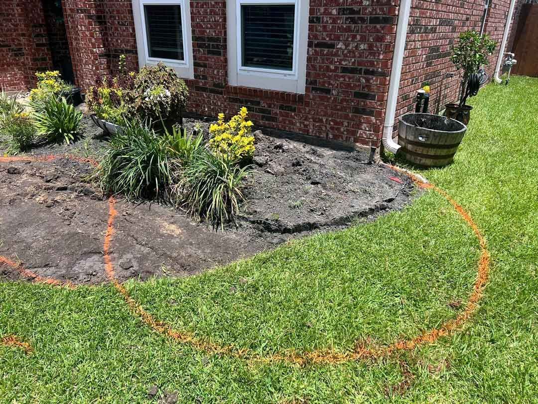 Site preparation for a circle landscaping bed