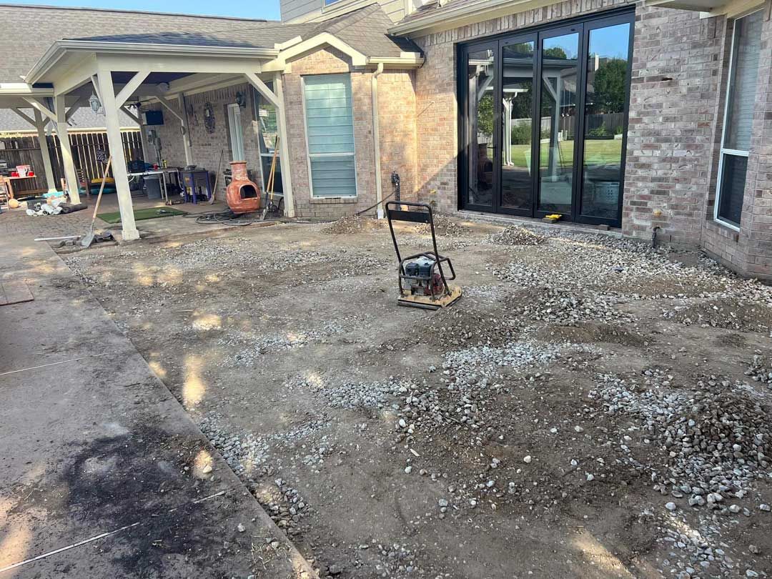 Preparation for a paver patio construction