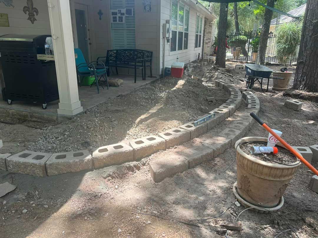 Hardscape construction begin