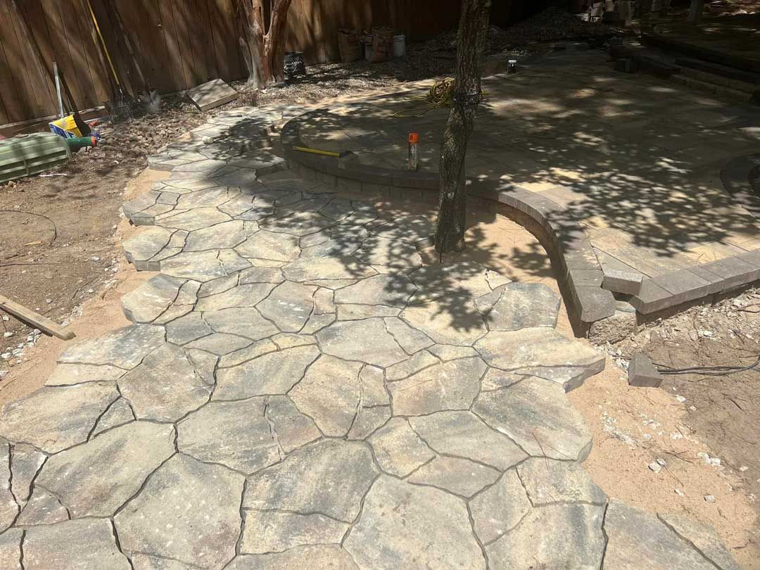 Flagstone patio construction process