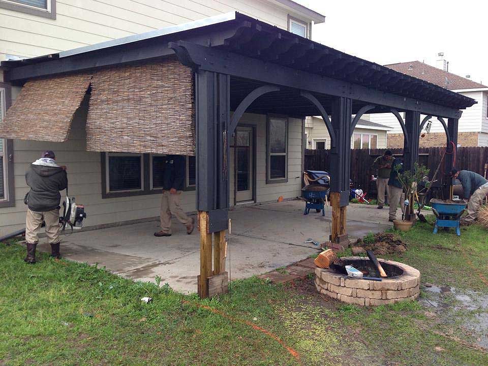 Pergola under construction