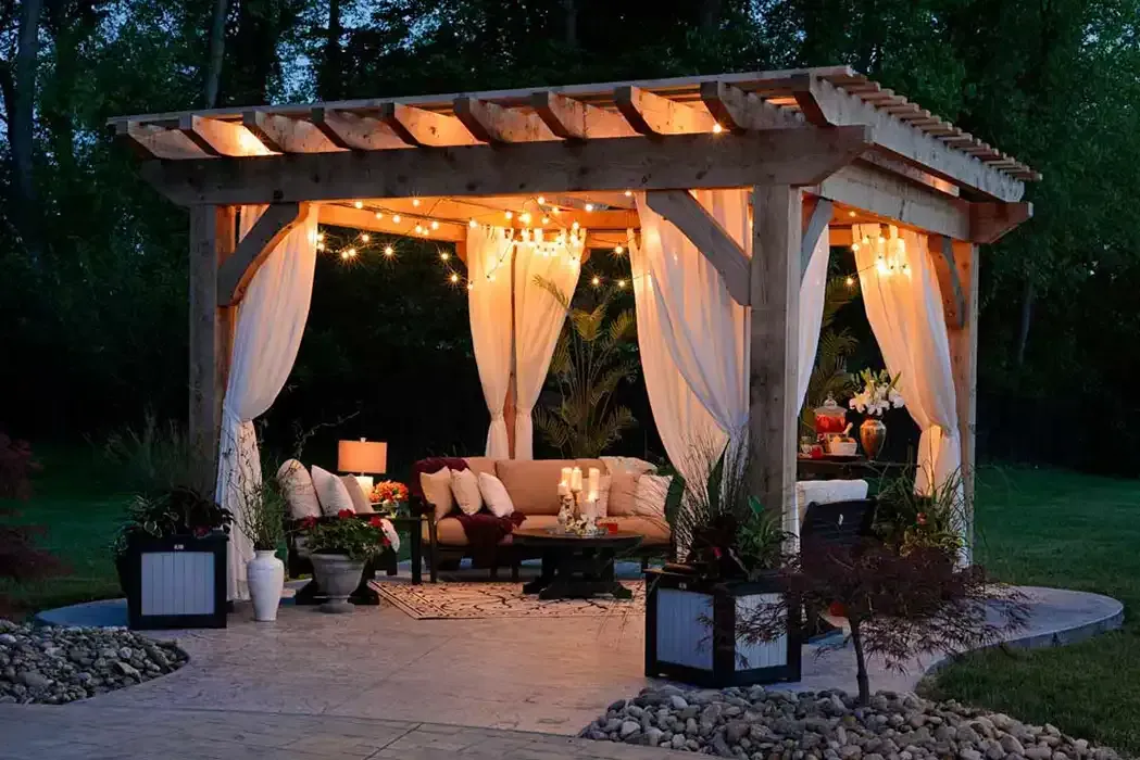 Outdoor lighting pergola for relax