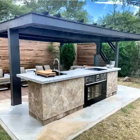 Minimalistic and modern outdoor kitchen