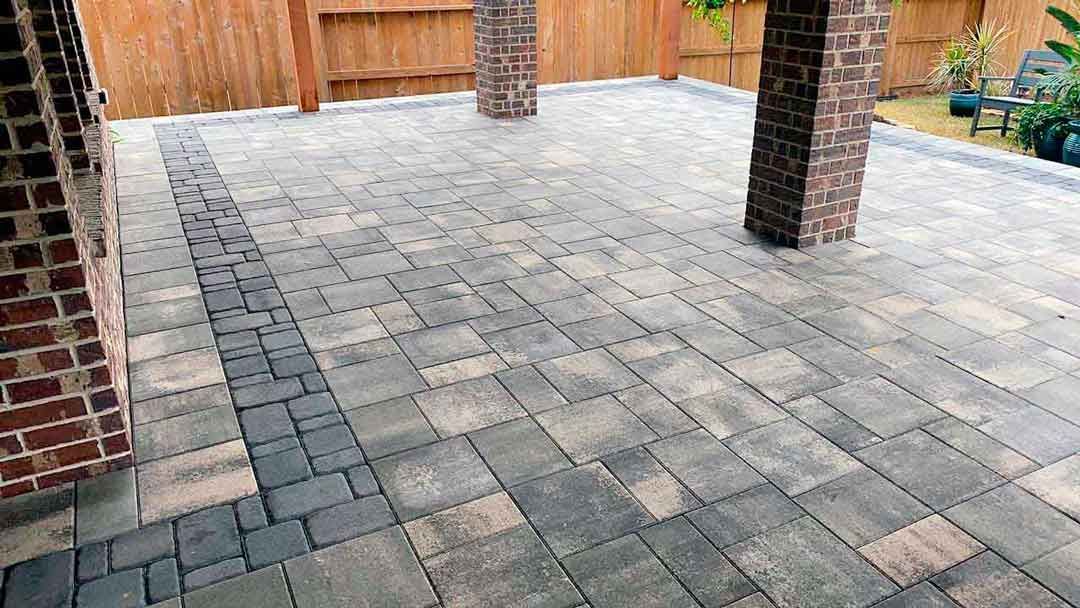 Inner courtyard with gray limestone