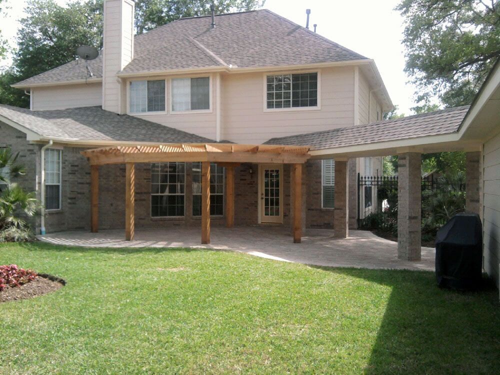 Backyard Attached Pergola patio cover