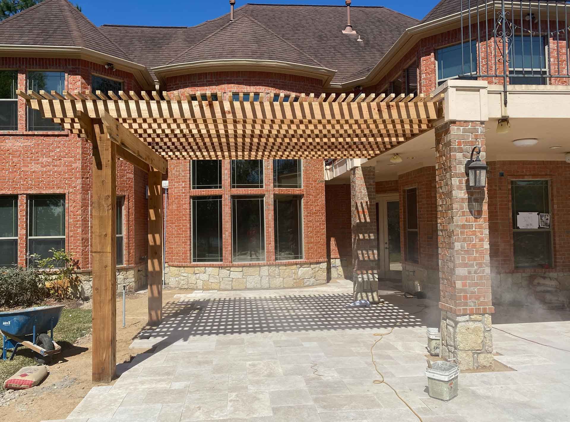 Attached Pergola for the house appeal