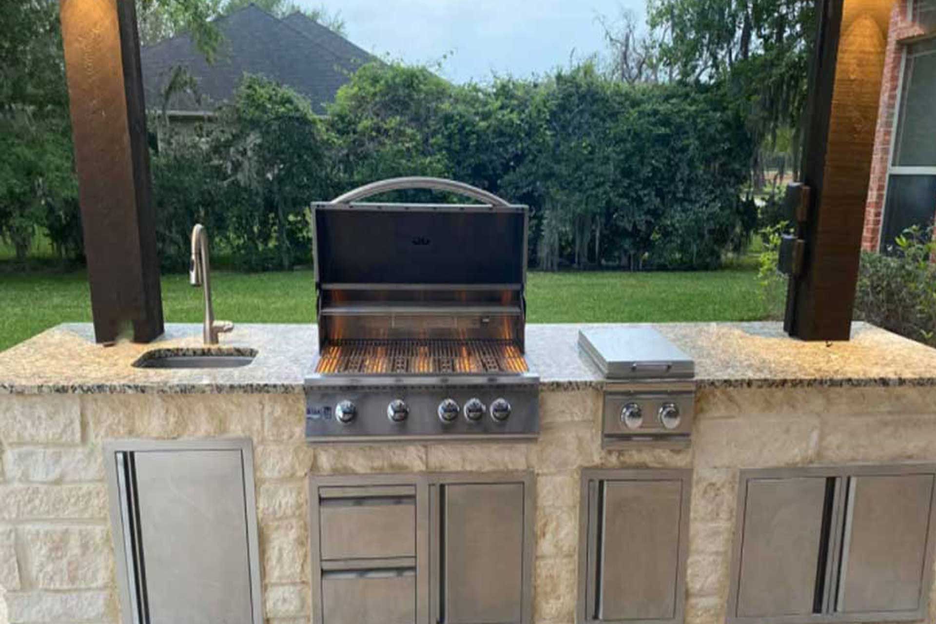 Custom Outdoor Kitchen done in stones