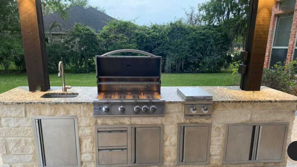 Outdoor backyard custom kitchen