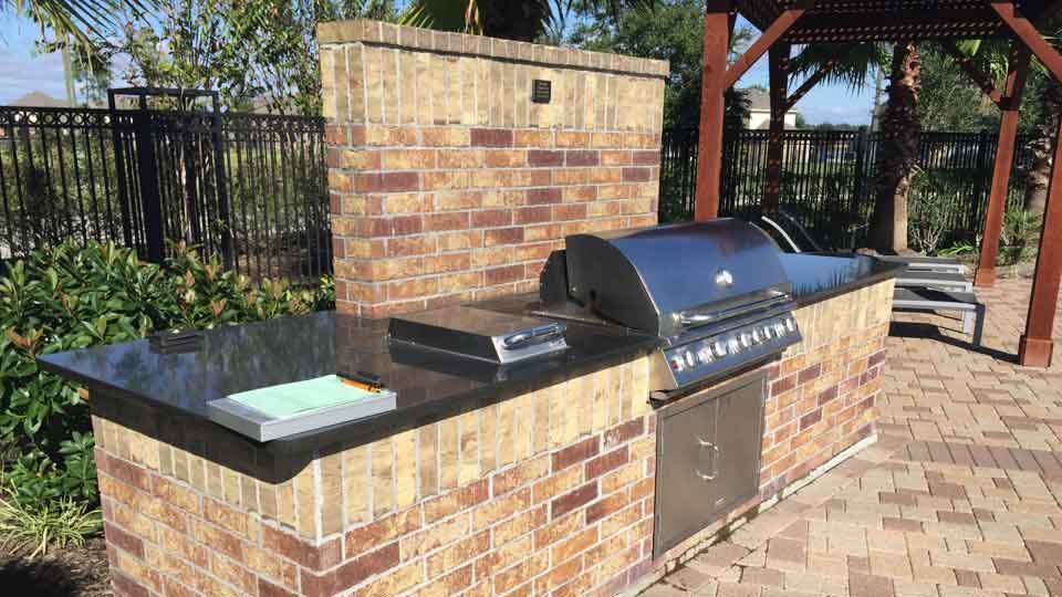 Outdoor custom brick covered kitchen