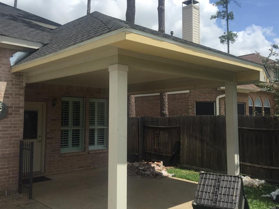 Small Solid Patio Cover asphalt shingles