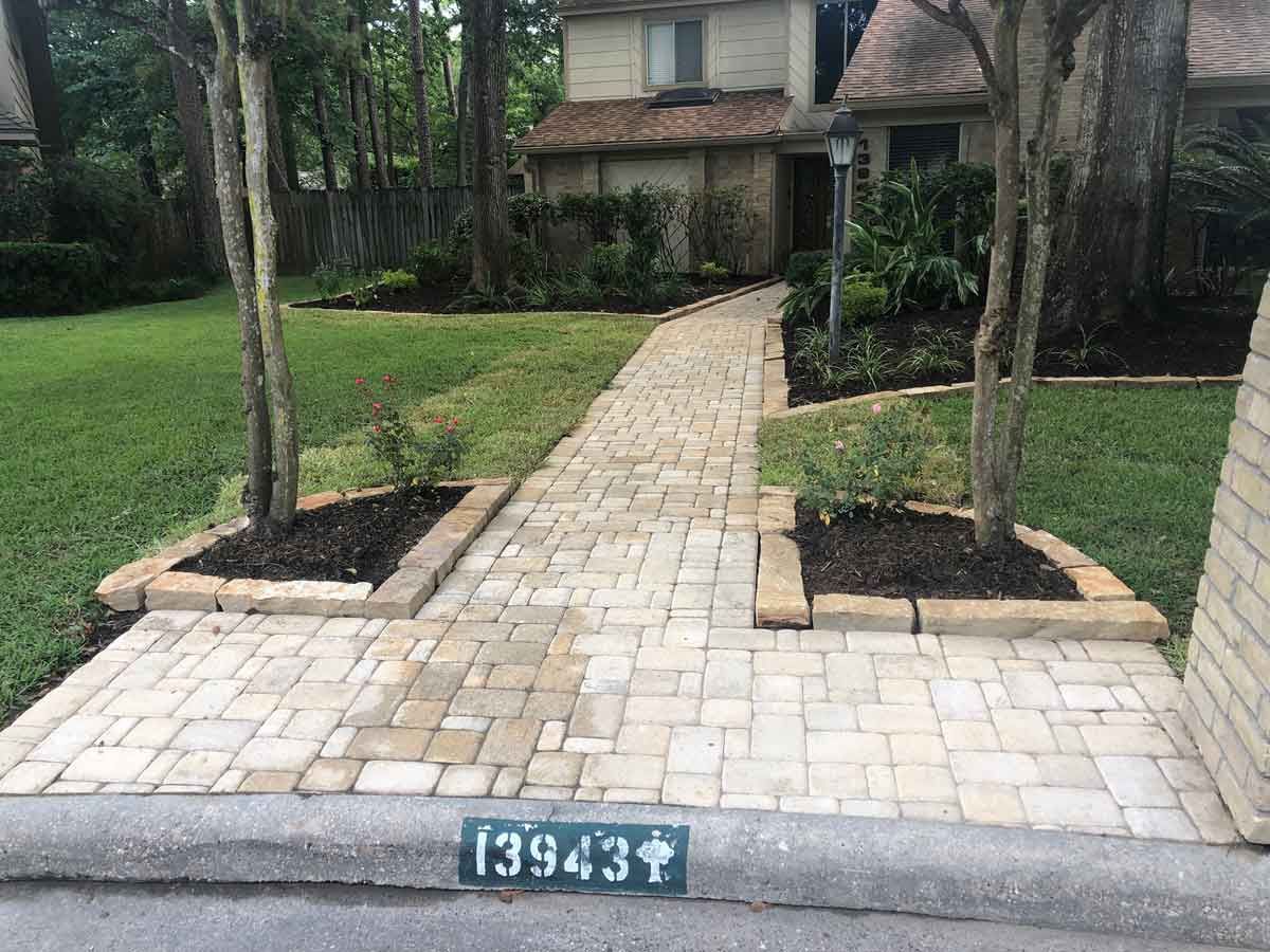 Clear limestone bricks pathway for appeal