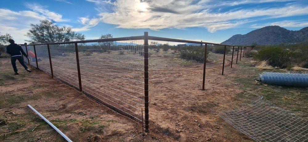 Agricultural fencing on a Maricopa acreage property