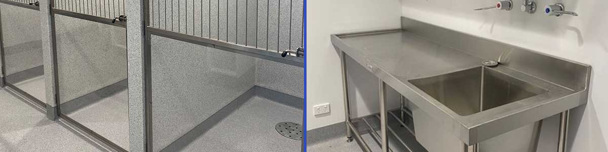 Cages and Stainless Sink