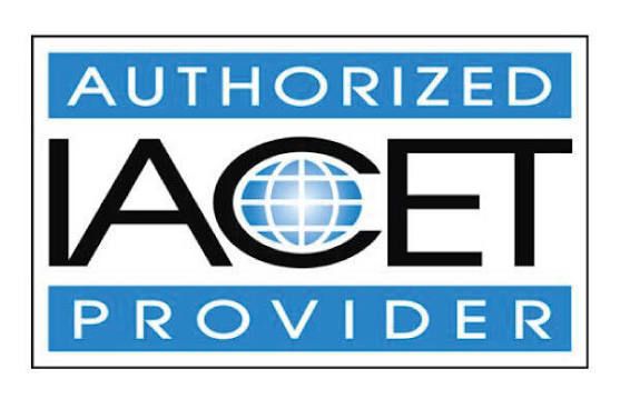 Authorized IAET Provider logo with blue border and globe inside the “A”