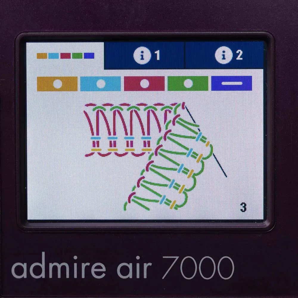 A computer screen with the words admire air 7000 on it