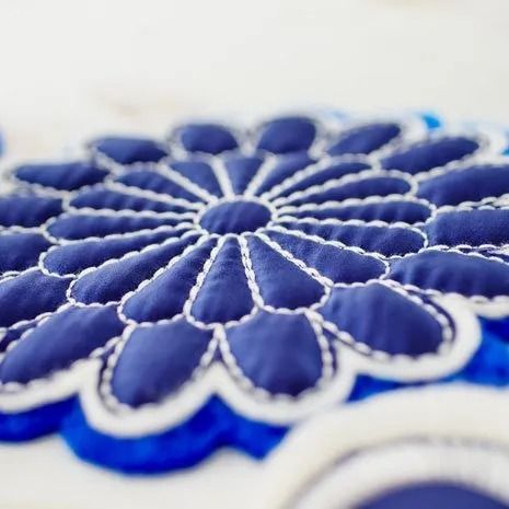 Close Up of a Embroidered Flower