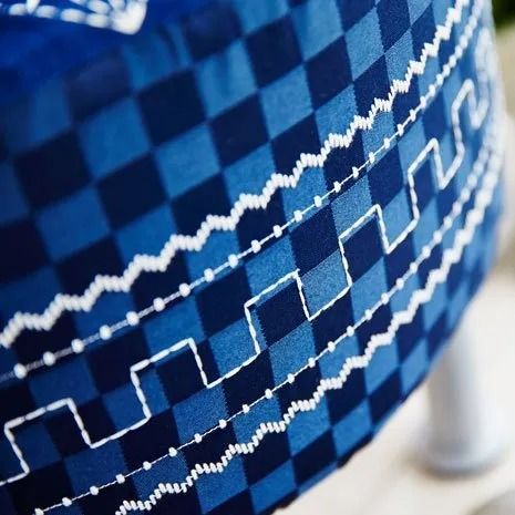 Close Up of a Embroidered Seat Cover