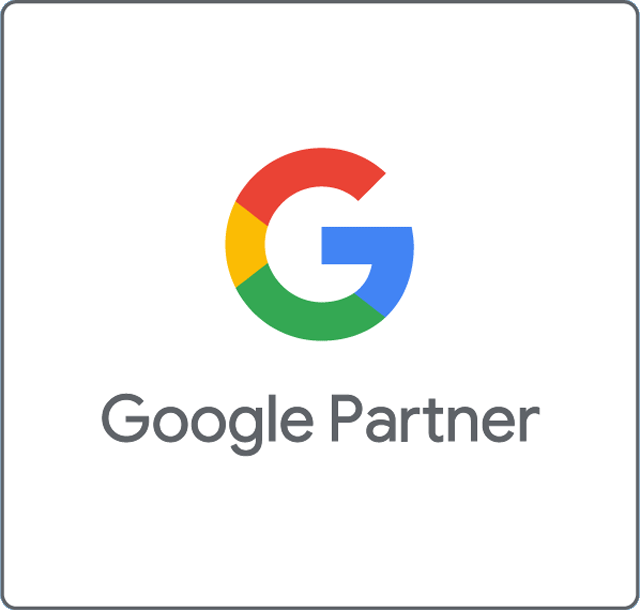 Google Partner-Abzeichen mit einem bunten „G“-Logo und dem Text „Google Partner“.