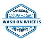 Blue and white logo reading “Wash On Wheels” with “Pressure Washing” above and “Washing” below.