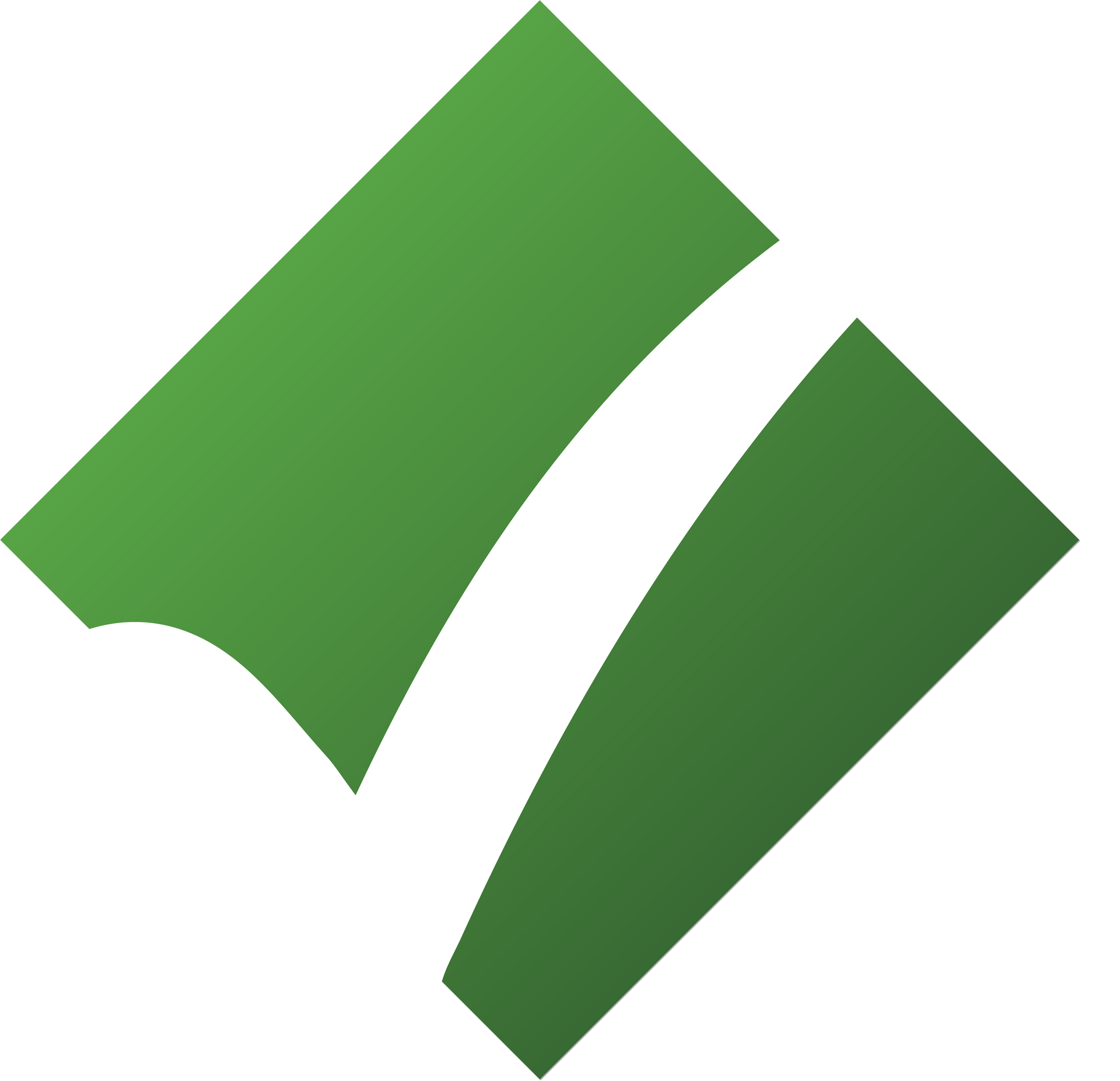 A green arrow pointing in opposite directions on a white background
