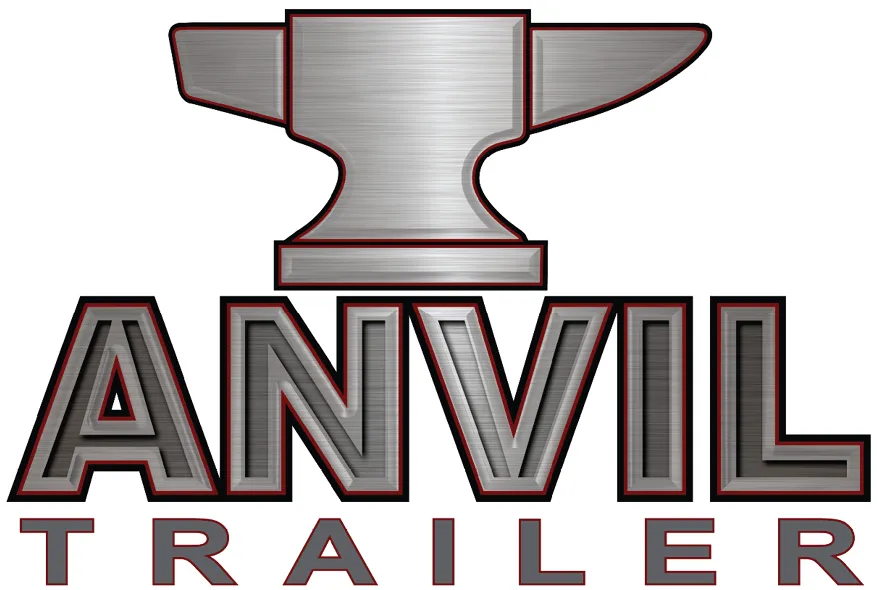 Anvil Trailer logo with a gray anvil above bold black and red text on a white background