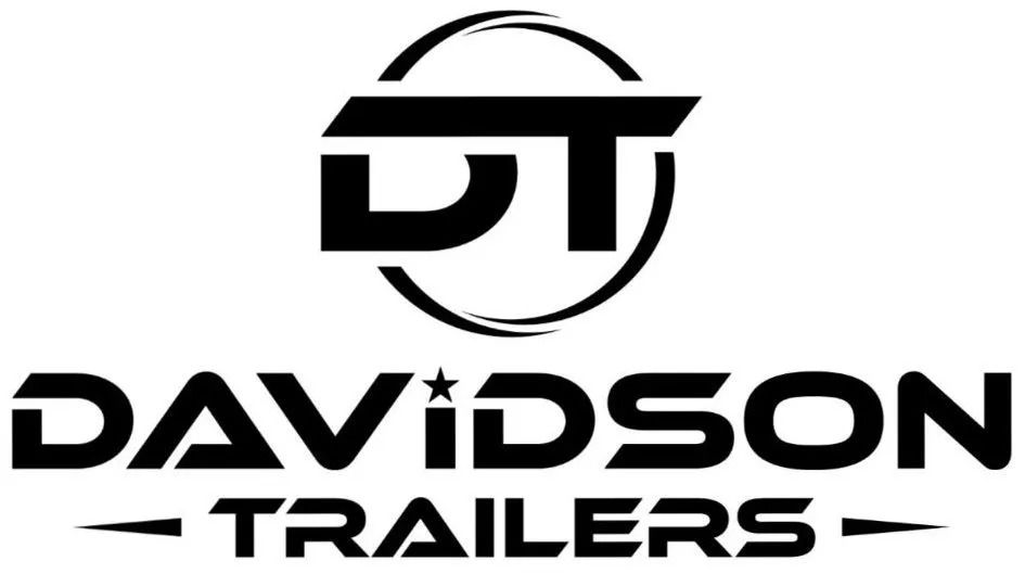 Black-and-white Davidson Trailers logo with stylized DT emblem and bold text.