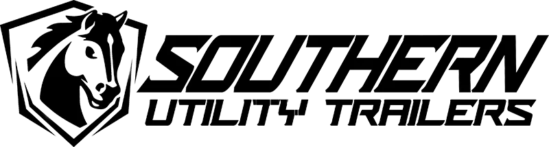Southern Utility Trailers logo with stylized horse head and bold black text on white background
