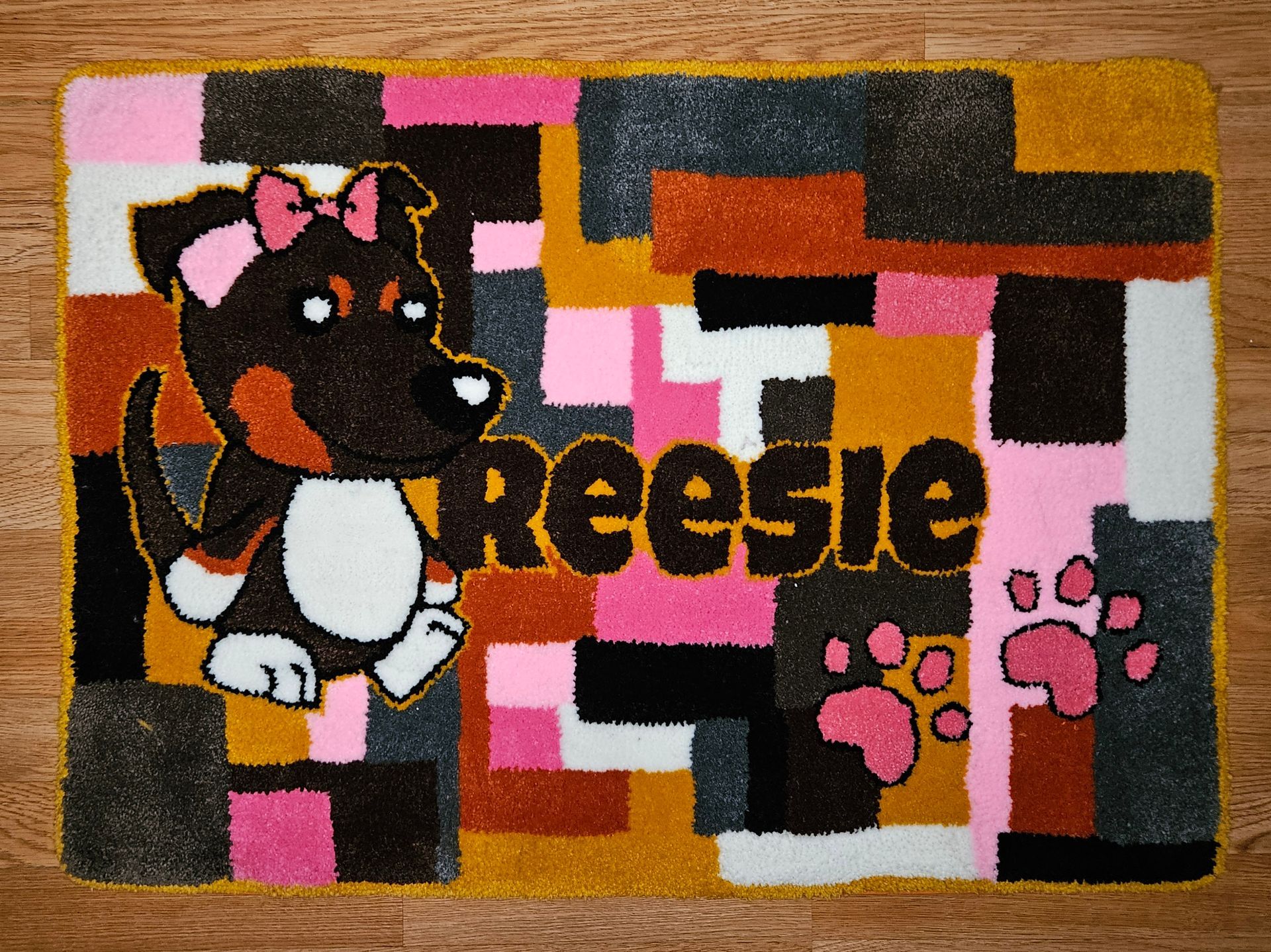 Bully Baby
Bias tape border (orange)