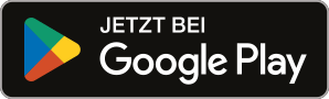 Eine Google Play-Schaltfläche mit einem bunten Pfeil auf schwarzem Hintergrund.
