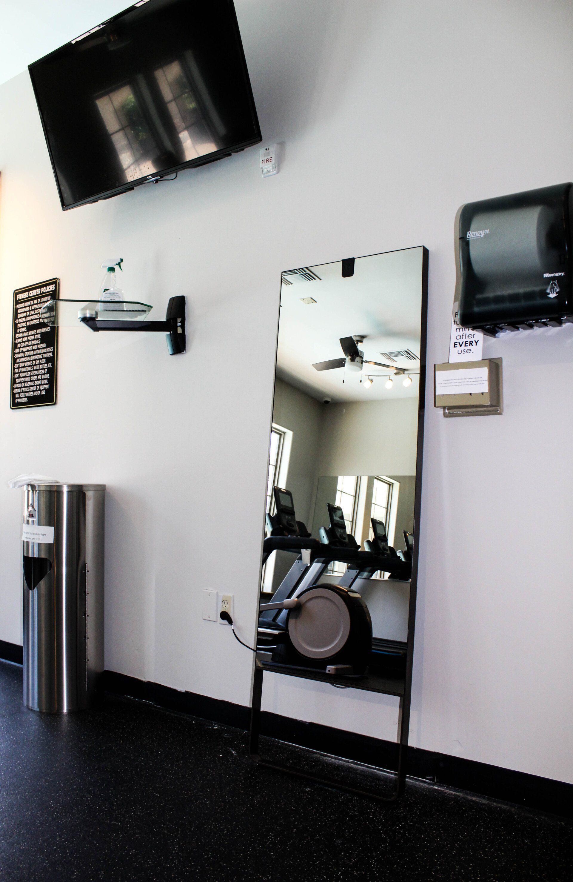 marquis on memorial workout fitness room mirror