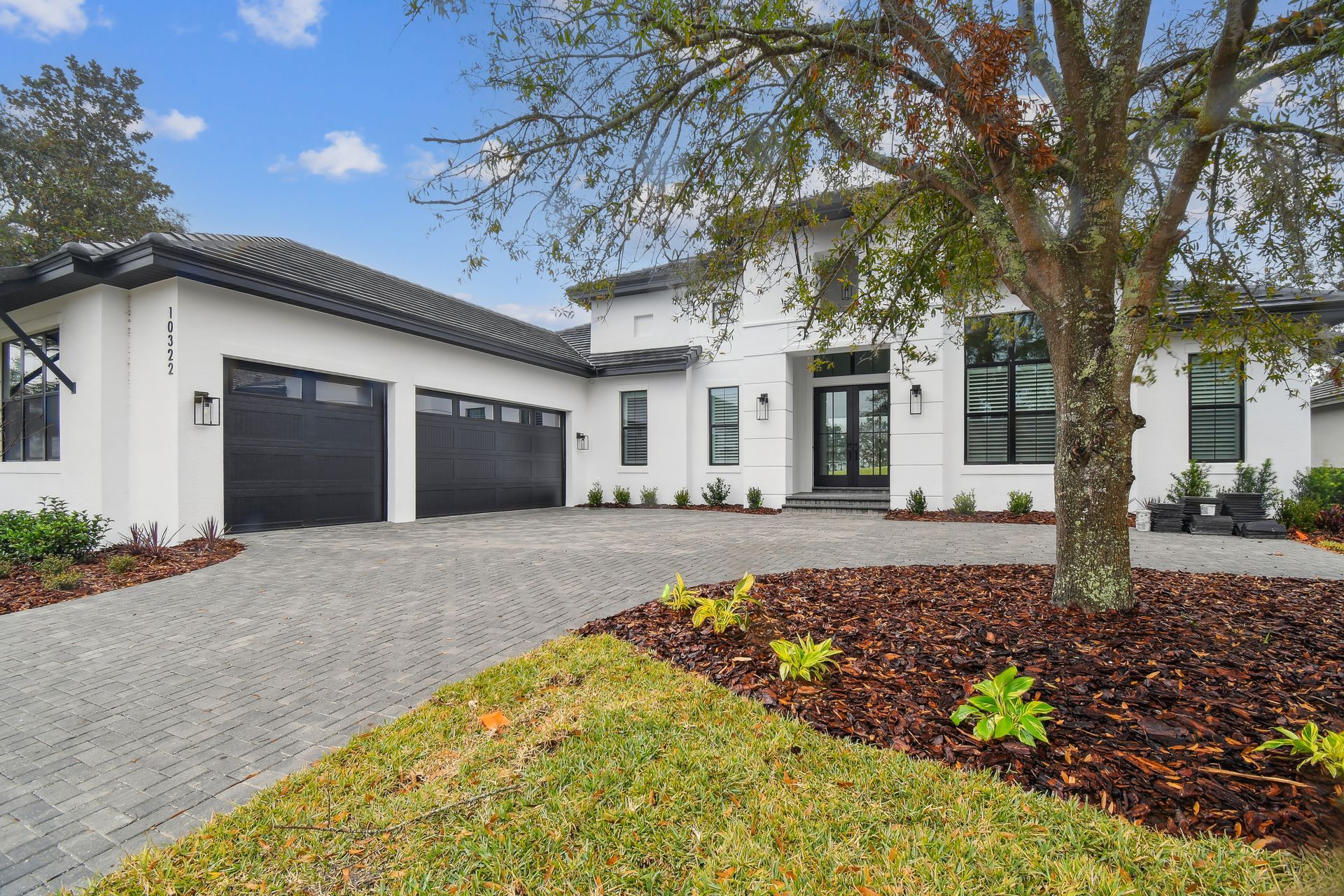 Paver Driveway leading to house.