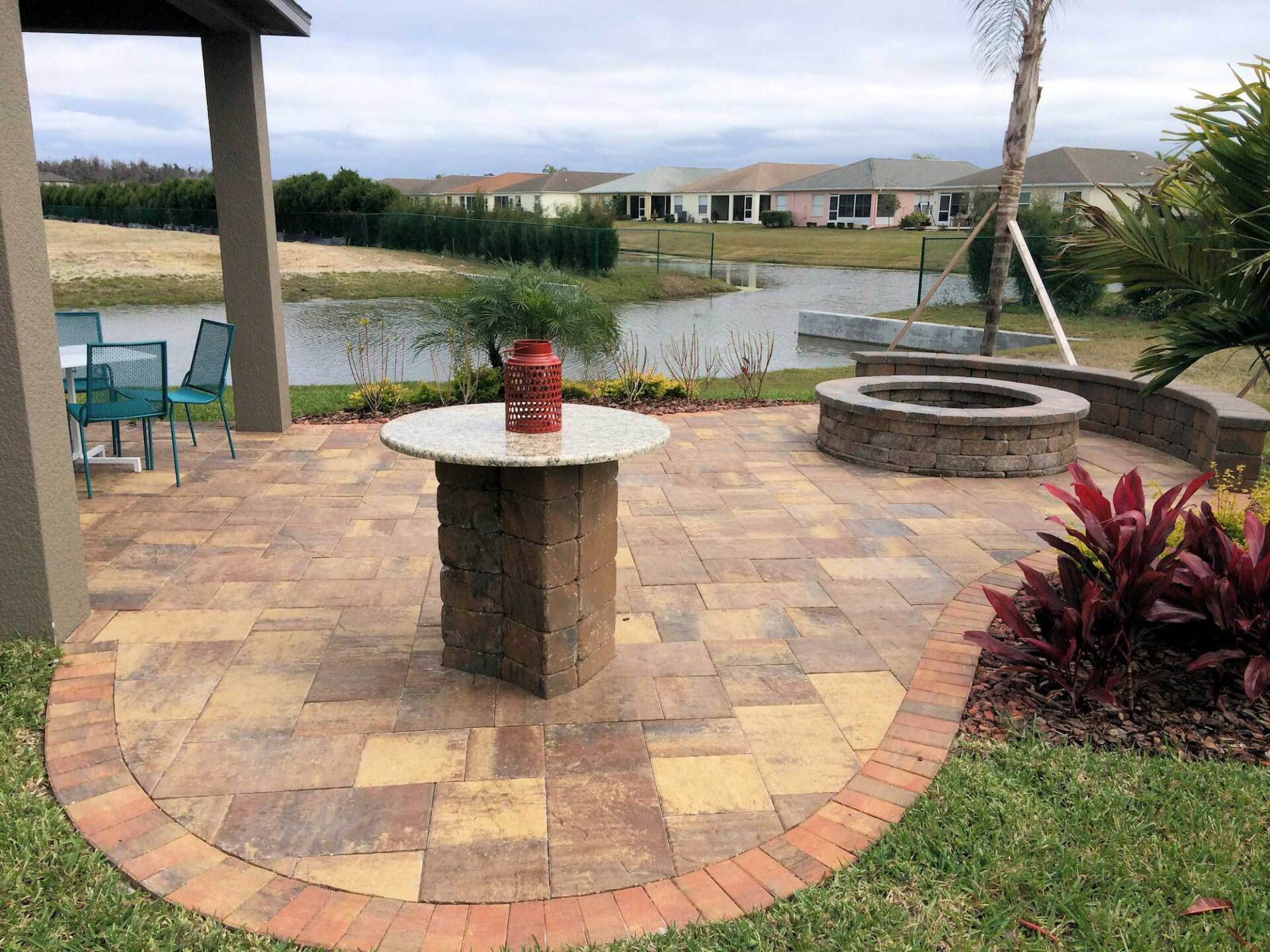 Paver Patio with fire pit.