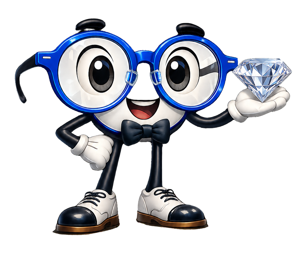 Blue round eyeglasses with clear lenses on a white background