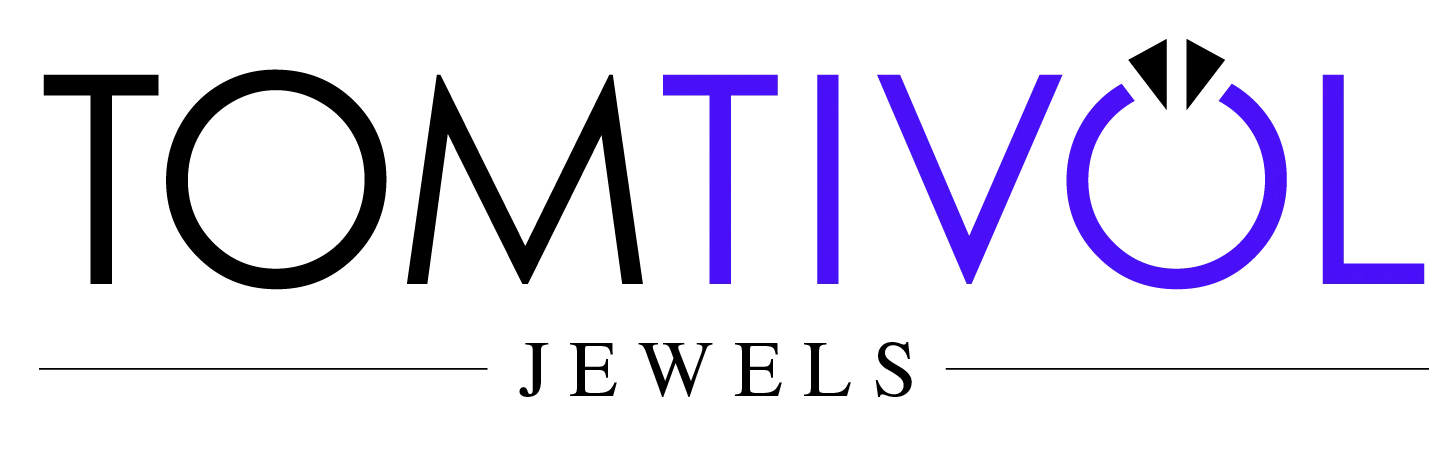 TOMTIVOL JEWELS logo in black and blue text