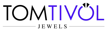 TOMTIVOL JEWELS logo in black and blue text